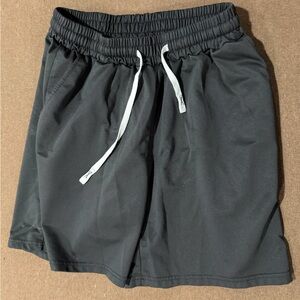 Black Athletic Shorts with White Drawstring